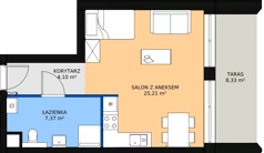 1 pokój, apartament inwestycyjny 36,68 m², parter, oferta nr A.1.8N, Apartamenty Remedium, Gdańsk, Aniołki,  ul. Mariana Smoluchowskiego
