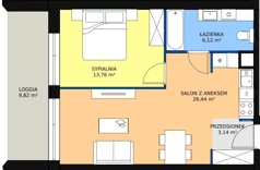 2 pokoje, apartament inwestycyjny 49,46 m², piętro 1, oferta nr A.2.3, Apartamenty Remedium, Gdańsk, Aniołki,  ul. Mariana Smoluchowskiego