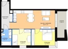 3 pokoje, apartament inwestycyjny 63,13 m², piętro 1, oferta nr A.2.6, Apartamenty Remedium, Gdańsk, Aniołki,  ul. Mariana Smoluchowskiego