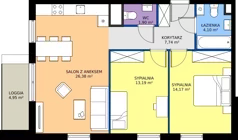 3 pokoje, mieszkanie 67,47 m², piętro 2, oferta nr 9.A.12, Nowe Południe - budynek 9 , Gdańsk, Orunia Górna-Gdańsk Południe, Maćkowy, ul. Starogrodzka / Borkowska