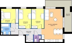 4 pokoje, mieszkanie 80,30 m², piętro 1, oferta nr 8.B.05, Urzeka - budynek 8, Gdańsk, Jasień, ul. Guderskiego / Czermińskiego