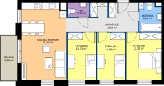 4 pokoje, mieszkanie 76,74 m², piętro 1, oferta nr 8.A.07, Urzeka - budynek 8, Gdańsk, Jasień, ul. Guderskiego / Czermińskiego