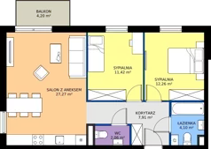 3 pokoje, mieszkanie 65,02 m², piętro 1, oferta nr 8.A.10, Nowe Południe - budynek 8, Gdańsk, Orunia Górna-Gdańsk Południe, Maćkowy, ul. Starogrodzka / Borkowska