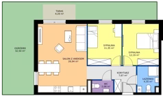 3 pokoje, mieszkanie 65,02 m², piętro 1, oferta nr 8.A.10, Nowe Południe - budynek 8, Gdańsk, Orunia Górna-Gdańsk Południe, Maćkowy, ul. Starogrodzka / Borkowska