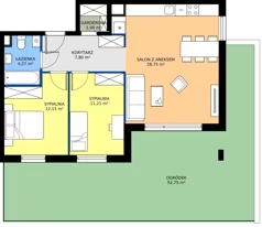 3 pokoje, mieszkanie 66,08 m², parter, oferta nr 9.A.08, Urzeka - budynek 9, Gdańsk, Jasień, ul. Guderskiego / Czermińskiego