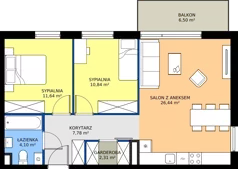 3 pokoje, mieszkanie 63,11 m², piętro 4, oferta nr 9.A.43, Urzeka - budynek 9, Gdańsk, Jasień, ul. Guderskiego / Czermińskiego