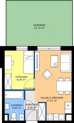 2 pokoje, mieszkanie 33,21 m², parter, oferta nr 9.A.06, Urzeka - budynek 9, Gdańsk, Jasień, ul. Guderskiego / Czermińskiego