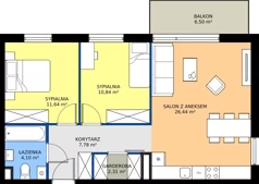 3 pokoje, mieszkanie 63,11 m², piętro 2, oferta nr 9.A.25, Urzeka - budynek 9, Gdańsk, Jasień, ul. Guderskiego / Czermińskiego