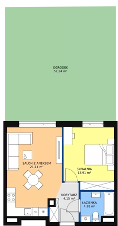 2 pokoje, mieszkanie 43,45 m², parter, oferta nr M.A06, 3 Wymiary Bronowice, Kraków, Prądnik Biały, Bronowice Wielkie, ul. Stelmachów