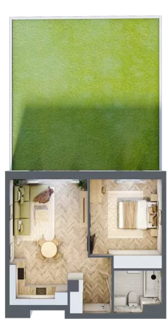 2 pokoje, mieszkanie 43,45 m², parter, oferta nr M.A06, 3 Wymiary Bronowice, Kraków, Prądnik Biały, Bronowice Wielkie, ul. Stelmachów