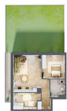 3 pokoje, mieszkanie 57,67 m², parter, oferta nr M.A09, 3 Wymiary Bronowice, Kraków, Prądnik Biały, Bronowice Wielkie, ul. Stelmachów