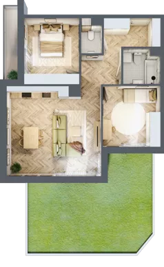 3 pokoje, mieszkanie 67,74 m², parter, oferta nr M.A10, 3 Wymiary Bronowice, Kraków, Prądnik Biały, Bronowice Wielkie, ul. Stelmachów