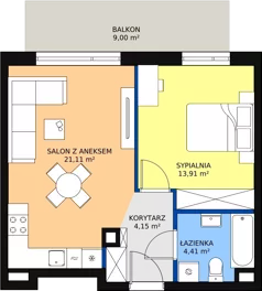 2 pokoje, mieszkanie 43,58 m², piętro 1, oferta nr M.A18, 3 Wymiary Bronowice, Kraków, Prądnik Biały, Bronowice Wielkie, ul. Stelmachów