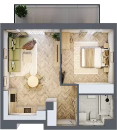 2 pokoje, mieszkanie 43,58 m², piętro 1, oferta nr M.A18, 3 Wymiary Bronowice, Kraków, Prądnik Biały, Bronowice Wielkie, ul. Stelmachów