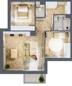 3 pokoje, mieszkanie 67,74 m², piętro 1, oferta nr M.A21, 3 Wymiary Bronowice, Kraków, Prądnik Biały, Bronowice Wielkie, ul. Stelmachów