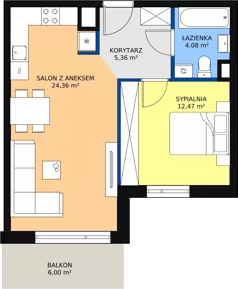 2 pokoje, mieszkanie 46,27 m², piętro 1, oferta nr M.A22, 3 Wymiary Bronowice, Kraków, Prądnik Biały, Bronowice Wielkie, ul. Stelmachów