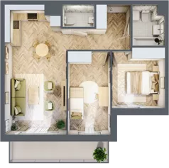 3 pokoje, mieszkanie 59,85 m², piętro 2, oferta nr M.A23, 3 Wymiary Bronowice, Kraków, Prądnik Biały, Bronowice Wielkie, ul. Stelmachów