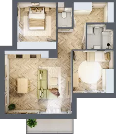 3 pokoje, mieszkanie 67,74 m², piętro 2, oferta nr M.A32, 3 Wymiary Bronowice, Kraków, Prądnik Biały, Bronowice Wielkie, ul. Stelmachów