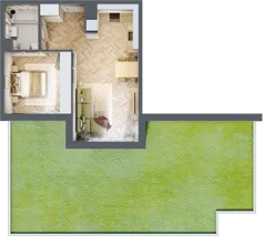2 pokoje, mieszkanie 46,25 m², parter, oferta nr M.B02, 3 Wymiary Bronowice, Kraków, Prądnik Biały, Bronowice Wielkie, ul. Stelmachów