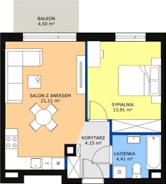 2 pokoje, mieszkanie 43,58 m², piętro 1, oferta nr M.B18, 3 Wymiary Bronowice, Kraków, Prądnik Biały, Bronowice Wielkie, ul. Stelmachów