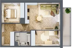 3 pokoje, mieszkanie 53,32 m², piętro 2, oferta nr M.B25, 3 Wymiary Bronowice, Kraków, Prądnik Biały, Bronowice Wielkie, ul. Stelmachów