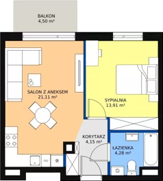 2 pokoje, mieszkanie 43,45 m², piętro 2, oferta nr M.B27, 3 Wymiary Bronowice, Kraków, Prądnik Biały, Bronowice Wielkie, ul. Stelmachów