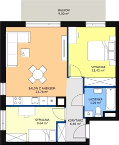 3 pokoje, mieszkanie 57,69 m², piętro 2, oferta nr M.B30, 3 Wymiary Bronowice, Kraków, Prądnik Biały, Bronowice Wielkie, ul. Stelmachów