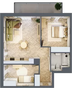 3 pokoje, mieszkanie 57,69 m², piętro 2, oferta nr M.B30, 3 Wymiary Bronowice, Kraków, Prądnik Biały, Bronowice Wielkie, ul. Stelmachów