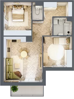 3 pokoje, mieszkanie 62,39 m², piętro 2, oferta nr M.B31, 3 Wymiary Bronowice, Kraków, Prądnik Biały, Bronowice Wielkie, ul. Stelmachów
