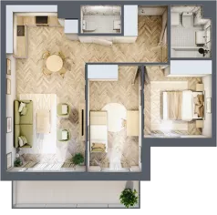 3 pokoje, mieszkanie 59,88 m², piętro 1, oferta nr M.C11, 3 Wymiary Bronowice, Kraków, Prądnik Biały, Bronowice Wielkie, ul. Stelmachów