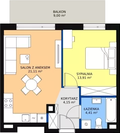 2 pokoje, mieszkanie 43,58 m², piętro 1, oferta nr M.C16, 3 Wymiary Bronowice, Kraków, Prądnik Biały, Bronowice Wielkie, ul. Stelmachów