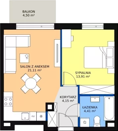 2 pokoje, mieszkanie 43,58 m², piętro 1, oferta nr M.C17, 3 Wymiary Bronowice, Kraków, Prądnik Biały, Bronowice Wielkie, ul. Stelmachów