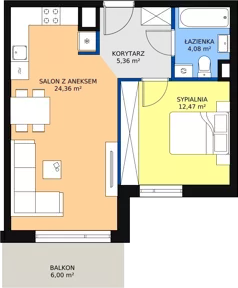 2 pokoje, mieszkanie 46,27 m², piętro 1, oferta nr M.C20, 3 Wymiary Bronowice, Kraków, Prądnik Biały, Bronowice Wielkie, ul. Stelmachów
