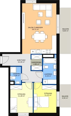 3 pokoje, mieszkanie 74,67 m², piętro 2, oferta nr M.C23, 3 Wymiary Bronowice, Kraków, Prądnik Biały, Bronowice Wielkie, ul. Stelmachów