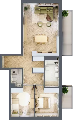 3 pokoje, mieszkanie 74,67 m², piętro 2, oferta nr M.C23, 3 Wymiary Bronowice, Kraków, Prądnik Biały, Bronowice Wielkie, ul. Stelmachów