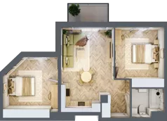 2 pokoje, mieszkanie 58,64 m², piętro 3, oferta nr M.C35, 3 Wymiary Bronowice, Kraków, Prądnik Biały, Bronowice Wielkie, ul. Stelmachów