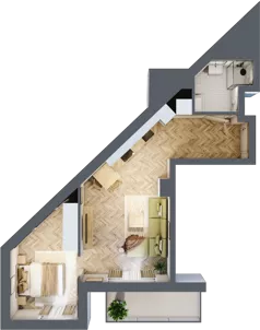 2 pokoje, mieszkanie 41,49 m², piętro 3, oferta nr M.C36, 3 Wymiary Bronowice, Kraków, Prądnik Biały, Bronowice Wielkie, ul. Stelmachów