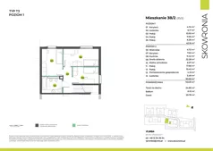 6 pokoi, mieszkanie 133,28 m², piętro 1, oferta nr 3S/2, Skowronia, Kraków, Podgórze Duchackie, Wola Duchacka, ul. Skowronia