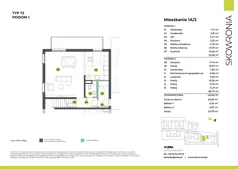 5 pokoi, mieszkanie 143,05 m², piętro 1, oferta nr 1A-2, Skowronia, Kraków, Podgórze Duchackie, Wola Duchacka, ul. Skowronia
