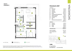 4 pokoje, mieszkanie 126,56 m², parter, oferta nr 2B-1, Skowronia, Kraków, Podgórze Duchackie, Wola Duchacka, ul. Skowronia