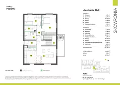 6 pokoi, mieszkanie 133,28 m², piętro 1, oferta nr 3B-2, Skowronia, Kraków, Podgórze Duchackie, Wola Duchacka, ul. Skowronia