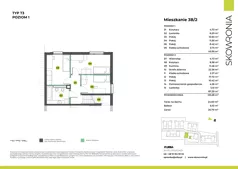 6 pokoi, mieszkanie 133,28 m², piętro 1, oferta nr 3B-2, Skowronia, Kraków, Podgórze Duchackie, Wola Duchacka, ul. Skowronia