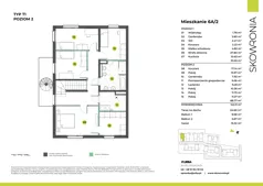 5 pokoi, mieszkanie 143,11 m², piętro 1, oferta nr 6A-2, Skowronia, Kraków, Podgórze Duchackie, Wola Duchacka, ul. Skowronia