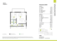 5 pokoi, mieszkanie 143,10 m², piętro 1, oferta nr 6B-2, Skowronia, Kraków, Podgórze Duchackie, Wola Duchacka, ul. Skowronia