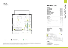 5 pokoi, mieszkanie 138,68 m², piętro 1, oferta nr 6A-2, Skowronia, Kraków, Podgórze Duchackie, Wola Duchacka, ul. Skowronia