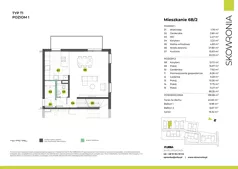 5 pokoi, mieszkanie 138,68 m², piętro 1, oferta nr 6B-2, Skowronia, Kraków, Podgórze Duchackie, Wola Duchacka, ul. Skowronia