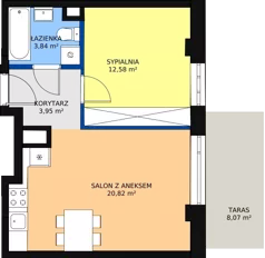 2 pokoje, mieszkanie 41,35 m², parter, oferta nr M66, Dom na Mariackiej, Radom, Planty, ul. Mariacka 4
