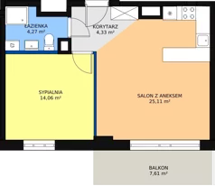2 pokoje, mieszkanie 48,00 m², piętro 1, oferta nr M151, Dom na Mariackiej, Radom, Planty, ul. Mariacka 4