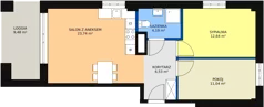3 pokoje, mieszkanie 58,05 m², piętro 1, oferta nr M155, Dom na Mariackiej, Radom, Planty, ul. Mariacka 4