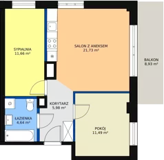 3 pokoje, mieszkanie 55,45 m², piętro 2, oferta nr M15, Dom na Mariackiej, Radom, Planty, ul. Mariacka 4